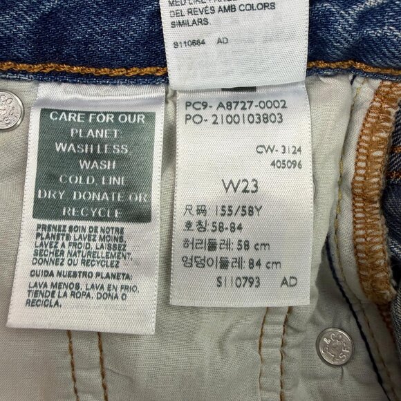 Levi’s Premium Iconic Maxi Skirt Women’s 23 -XXS- Blue Denim HighRise Button Fly - Picture 16 of 16